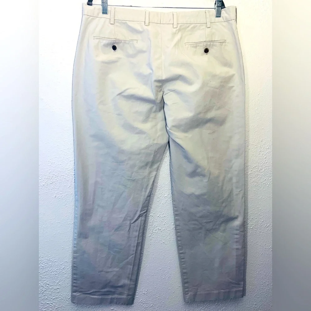 J Crew Pants Mens 38x32 Bedford Chino Beige Cotton Flat Front Pockets Straight